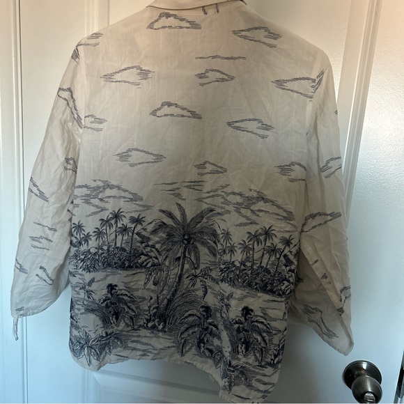 Liz Claiborne Lizwear Women’s Medium 3/4 Sleeve Button Up Tropical Shirt - Picture 6 of 6